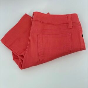 St Johns Bay Womens Size 6 Crop Pants Coral Pink Cotton Blend Casual